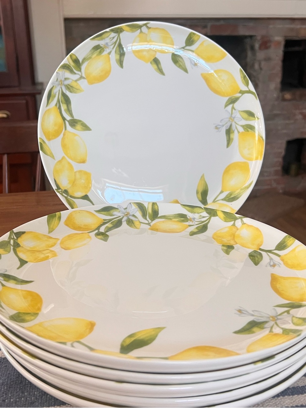 Set Of 6 Mikasa Lemon Dinner Plates 11" Dinnerware Kitchen Tableware